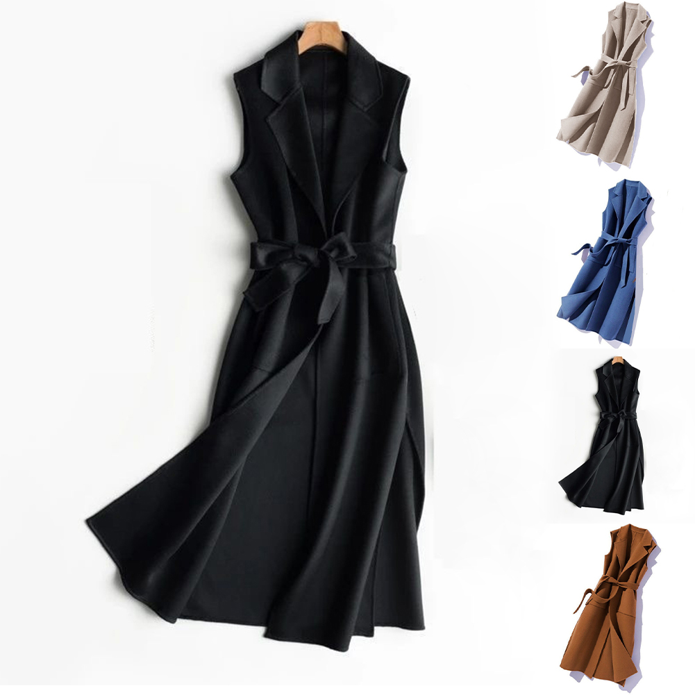 Women Formal Wear Stitching - Damska termiczna kamizelka z wykładanym kołnierzem,