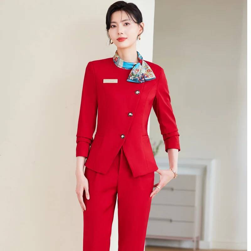 Women Formal Wear With Blazer - Eleganckie komplety spodniowe plus size dla
