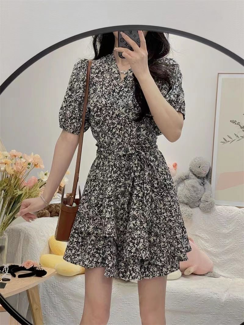 Wrap Dress Work - Mała stokrotka Bodycon damskie sukienki bufiaste