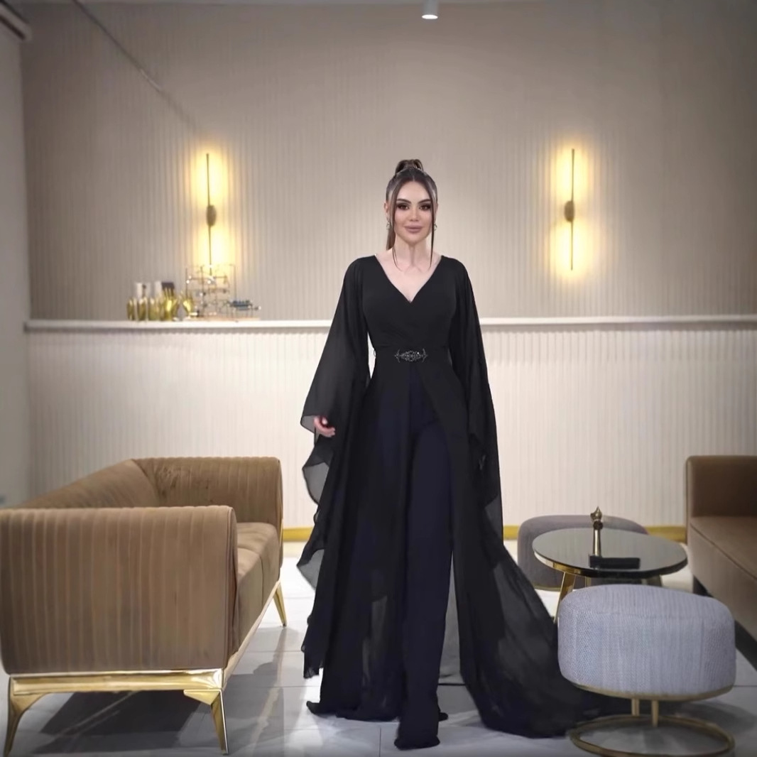 Arabia Czarna Sukienka Kombine – Women'S Formal Jumpsuit Evening Wear recenzja i cena