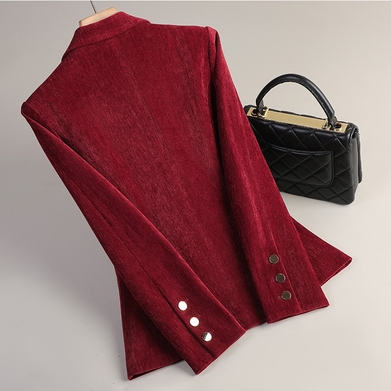 Żółta Złota Aksamitna Marynark – Women Formal Wear With Blazer recenzja i cena