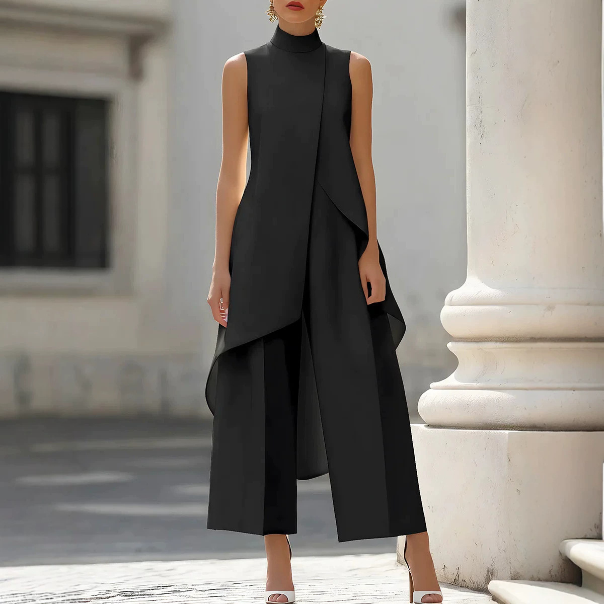 Kombinezon damski bez rękawów  – Women'S Formal Jumpsuit Evening Wear recenzja i cena