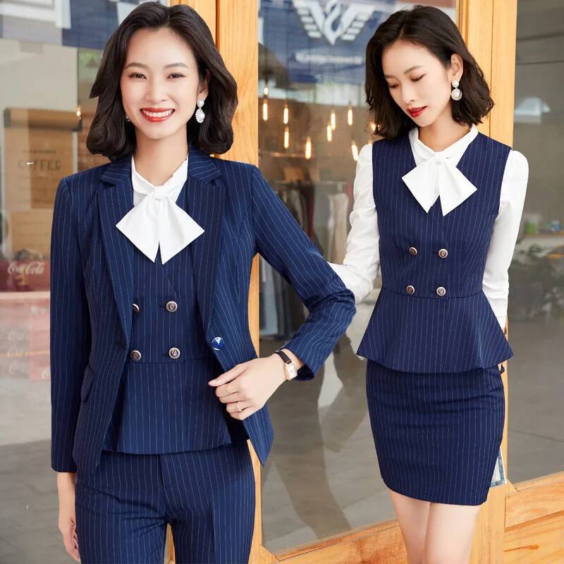 Modne garnitury w paski dla ko – Women Formal Wear With Blazer recenzja i cena