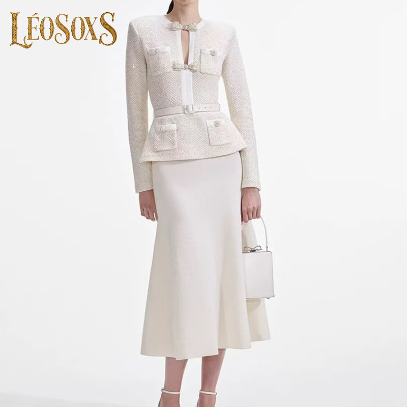 Komplet damski LEOSOXS: tweedo – Pencil Skirt Midi recenzja i cena